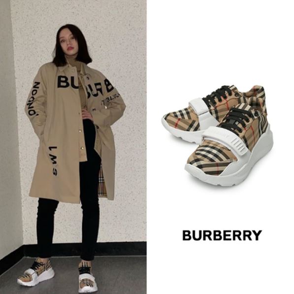 (국내배송) 버버리 BURBERRY 빈티지 체크 코튼 스니커즈