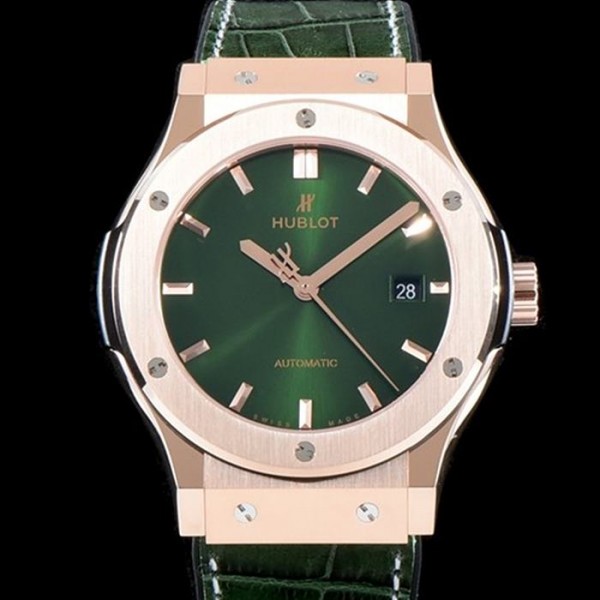 휴블럿(HUBLOT)클래식 퓨전 로즈골드 그린 38MM