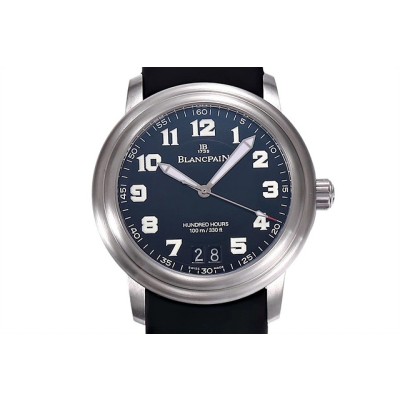 블랑팡(BLANCPAIN)르망 빅데이트 2850B 스틸 블랙다이얼 러버스트랩