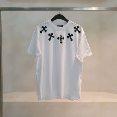 (국내배송) 크롬하츠 23 SS CHROME HEARTS 스틸로고 레더패치 티셔츠