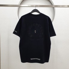 (국내배송) 크롬하츠 23 SS CHROME HEARTS 말굽로고 자수패치 스틸로고 티셔츠